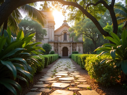 Mindful journaling in Saint-Sauveur Cathedral garden in Cayenne