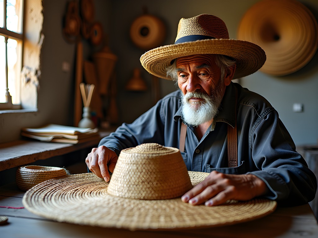 Local artisan creating traditional crafts inspired by Moche designs near Chiclayo, Peru