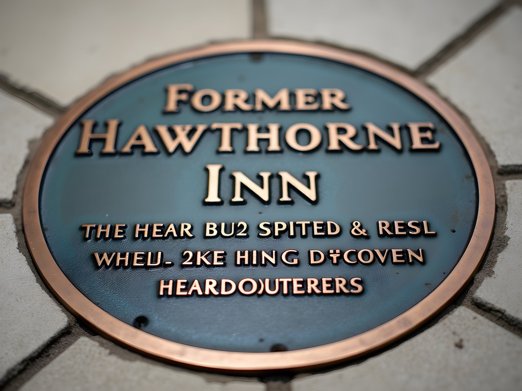 Historical marker at former Hawthorne Inn site in Cicero