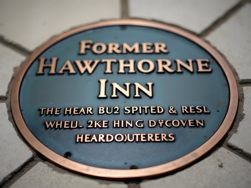 Historical marker at former Hawthorne Inn site in Cicero