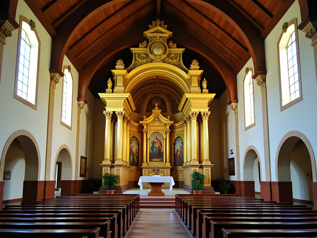 Ornate Baroque Guaraní interior of the Society of Jesus Church in Córdoba