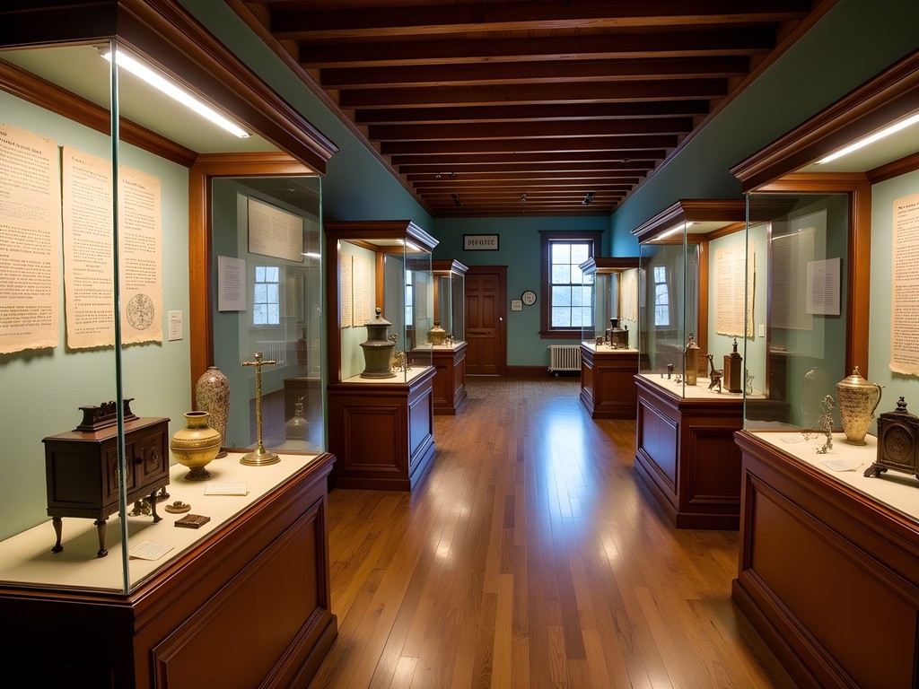 Colonial artifacts display at the Woodman Institute Museum in Dover