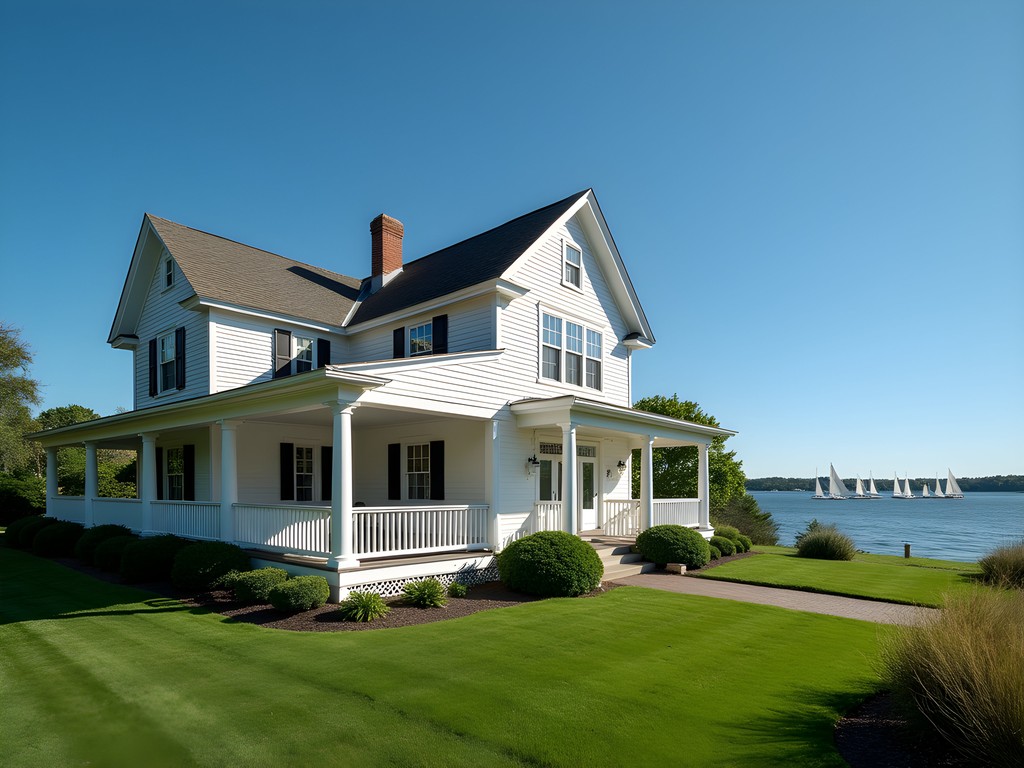 Historic Squantum Association clubhouse with Providence River panorama