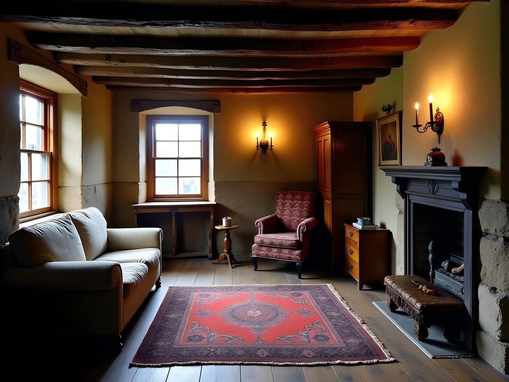 Preserved 17th century room in Mary King's Close with period furniture