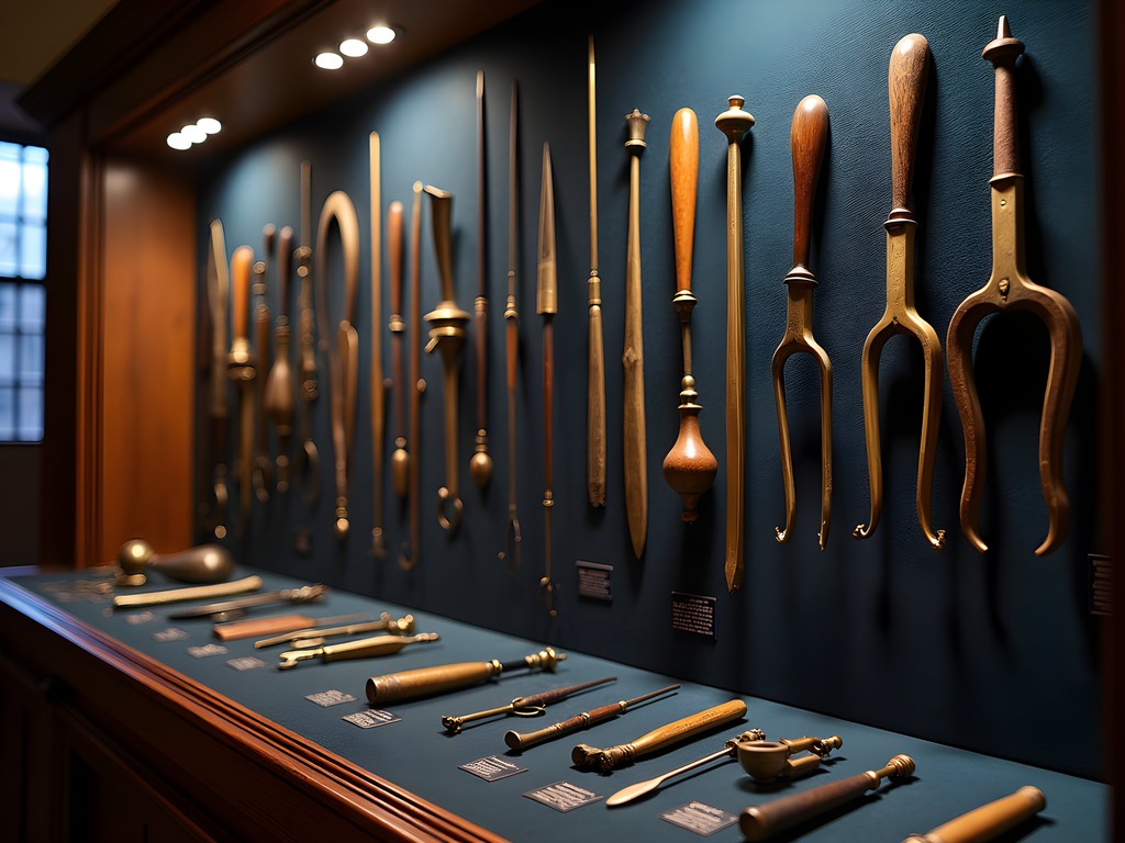Collection of historical surgical instruments at Surgeons' Hall Museums Edinburgh