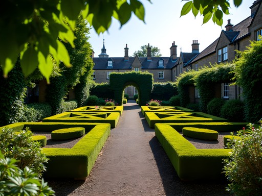 Hidden 17th century style Dunbar's Close Garden just off Royal Mile Edinburgh