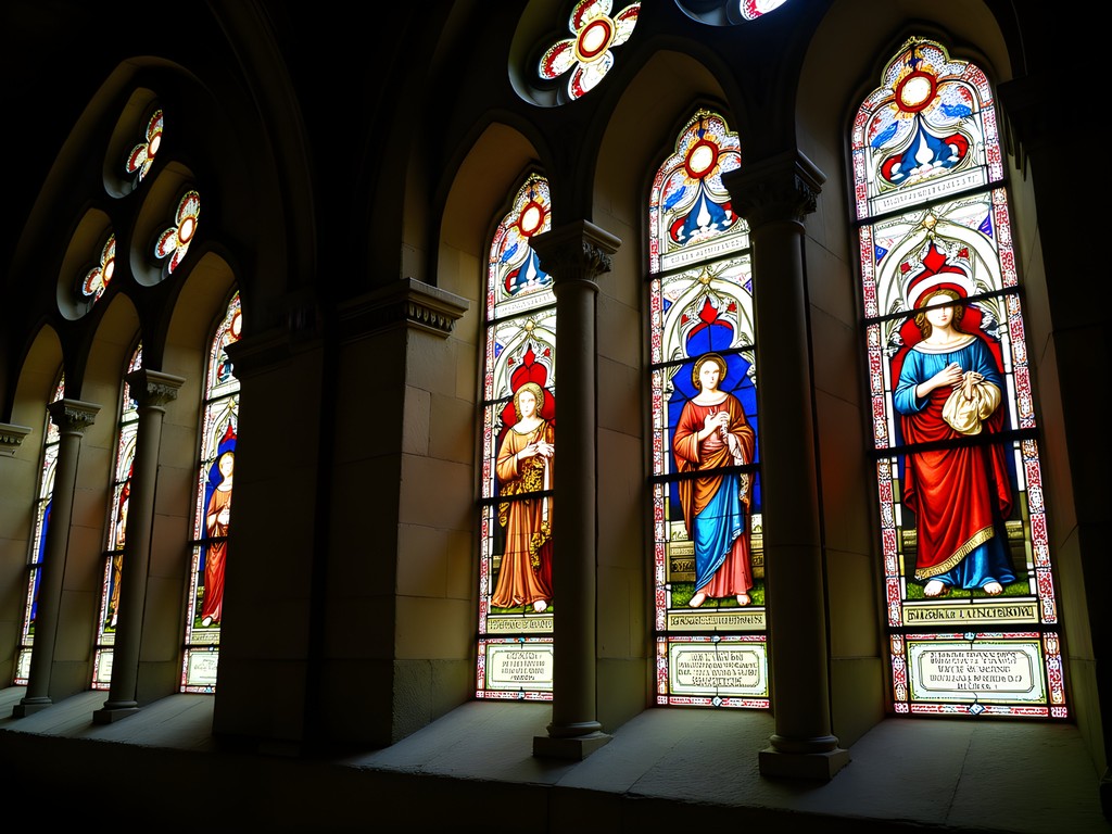 Pre-Reformation stained glass windows at Magdalen Chapel Edinburgh