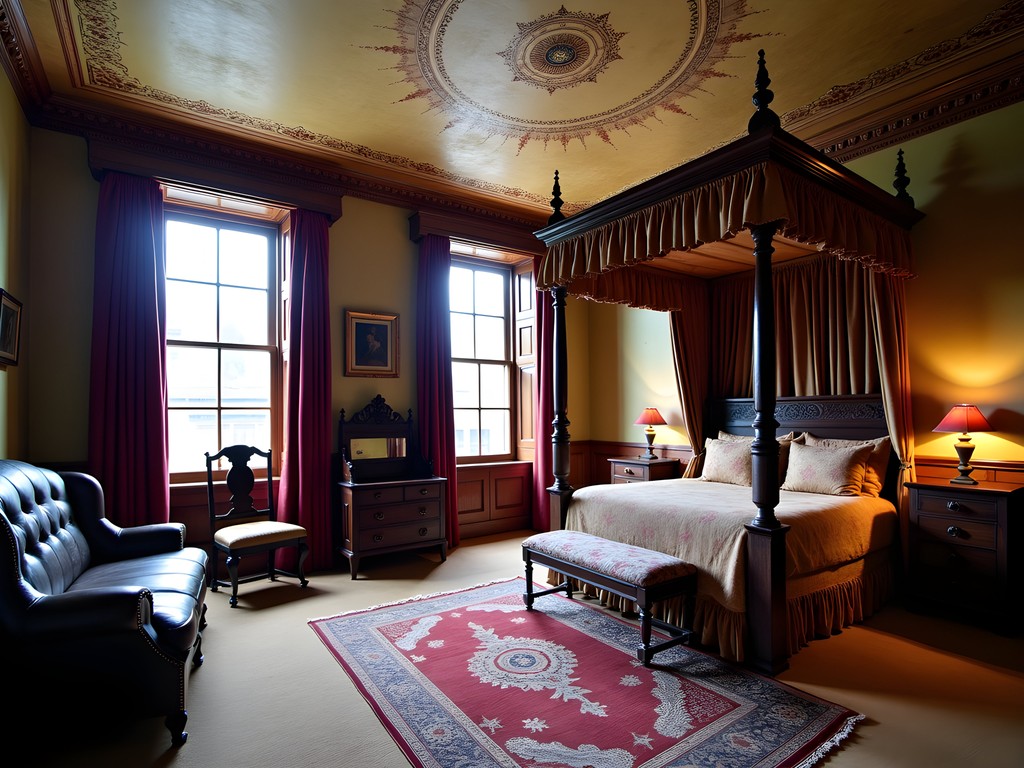 Restored 17th-century interior room of Gladstone's Land on Edinburgh's Royal Mile
