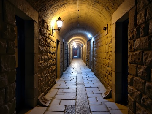 Narrow underground street of Mary King's Close in Edinburgh