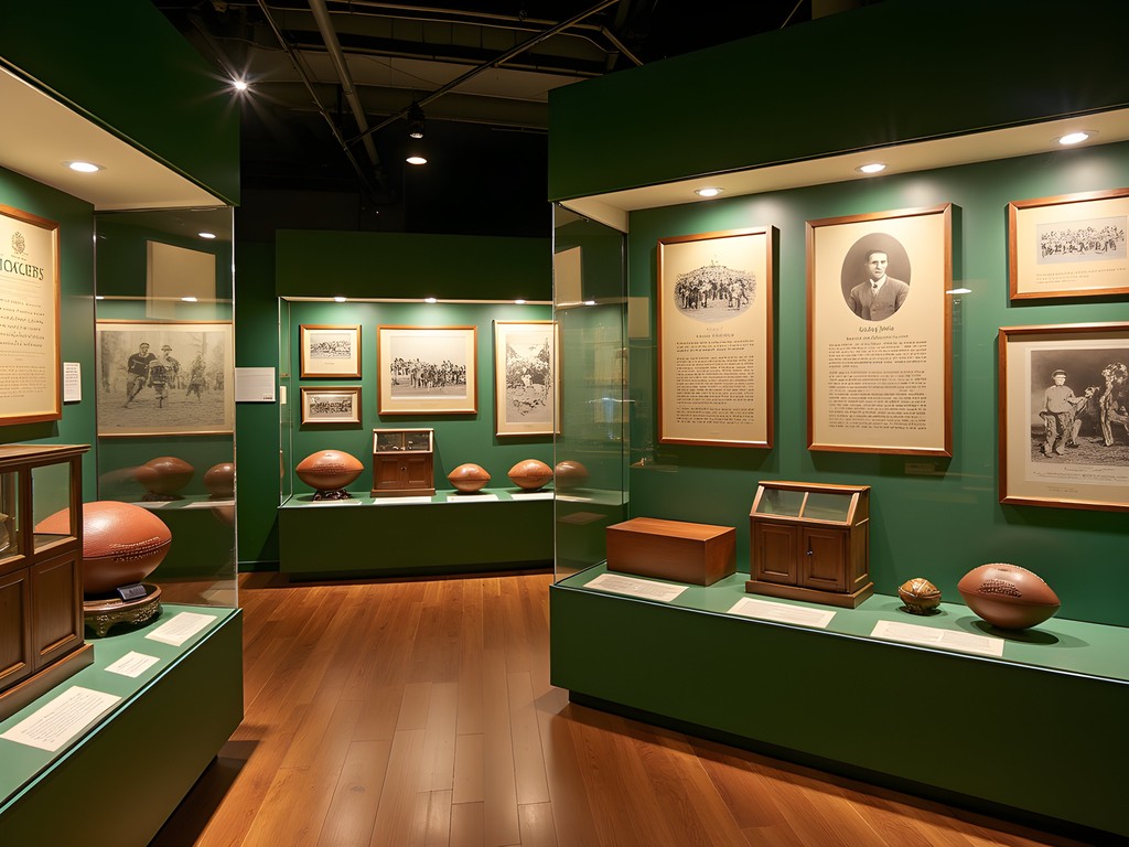 Historical display at the Green Bay Packers Hall of Fame showing early team history