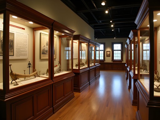 Colonial era exhibit at Hampton History Museum with period artifacts