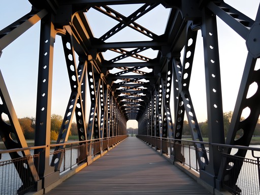 Historic Walnut Street pedestrian bridge connecting to City Island in Harrisburg