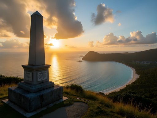 American Memorial overlooking Iron Bottom Sound at sunrise in Honiara