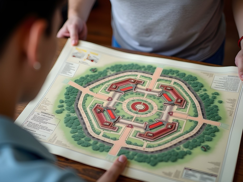Tourist examining map of Hue Imperial Citadel layout
