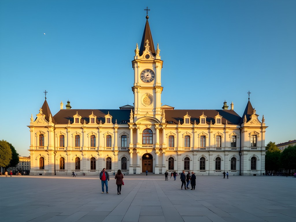 Palace of Culture in Iasi with Gothic architecture and clock tower