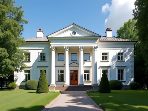 Historic Volkonsky House Museum in Irkutsk with neoclassical architecture and summer garden