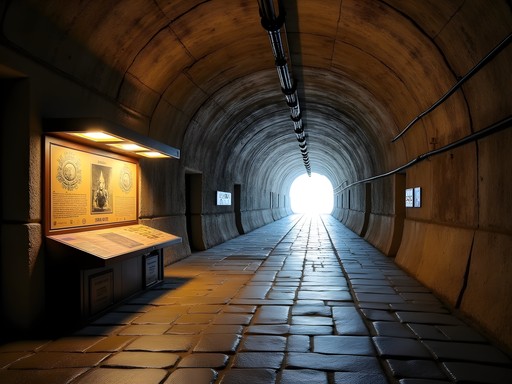 Historic original tunnels of Jungfraujoch railway with modern safety features