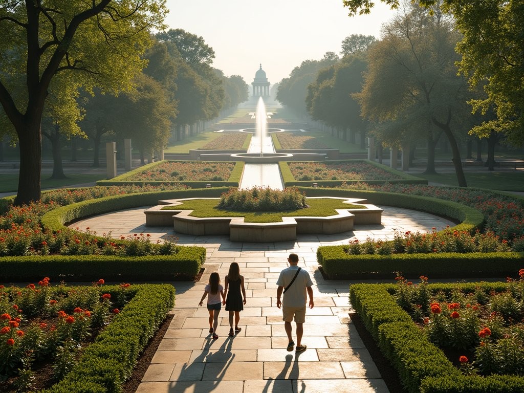 Geometric patterns and peaceful pathways of Kauffman Memorial Garden in Kansas City