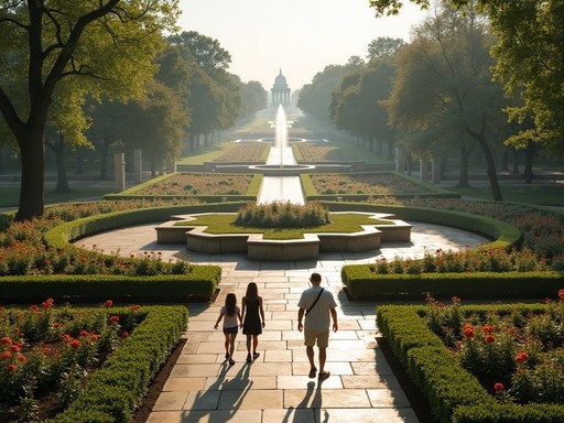 Geometric patterns and peaceful pathways of Kauffman Memorial Garden in Kansas City