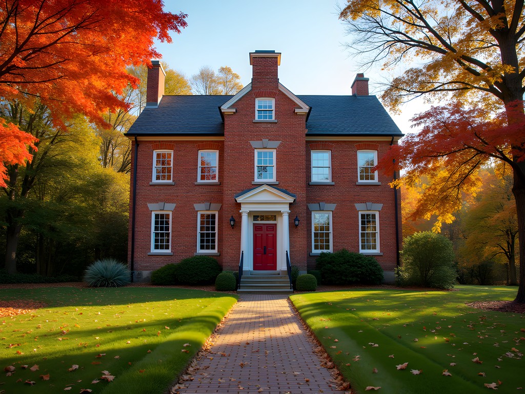 Historic Laurel Museum building with fall foliage in Maryland