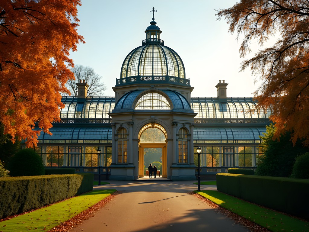 Victorian Palm House at Kew Gardens in London showcasing plants collected from former British colonies