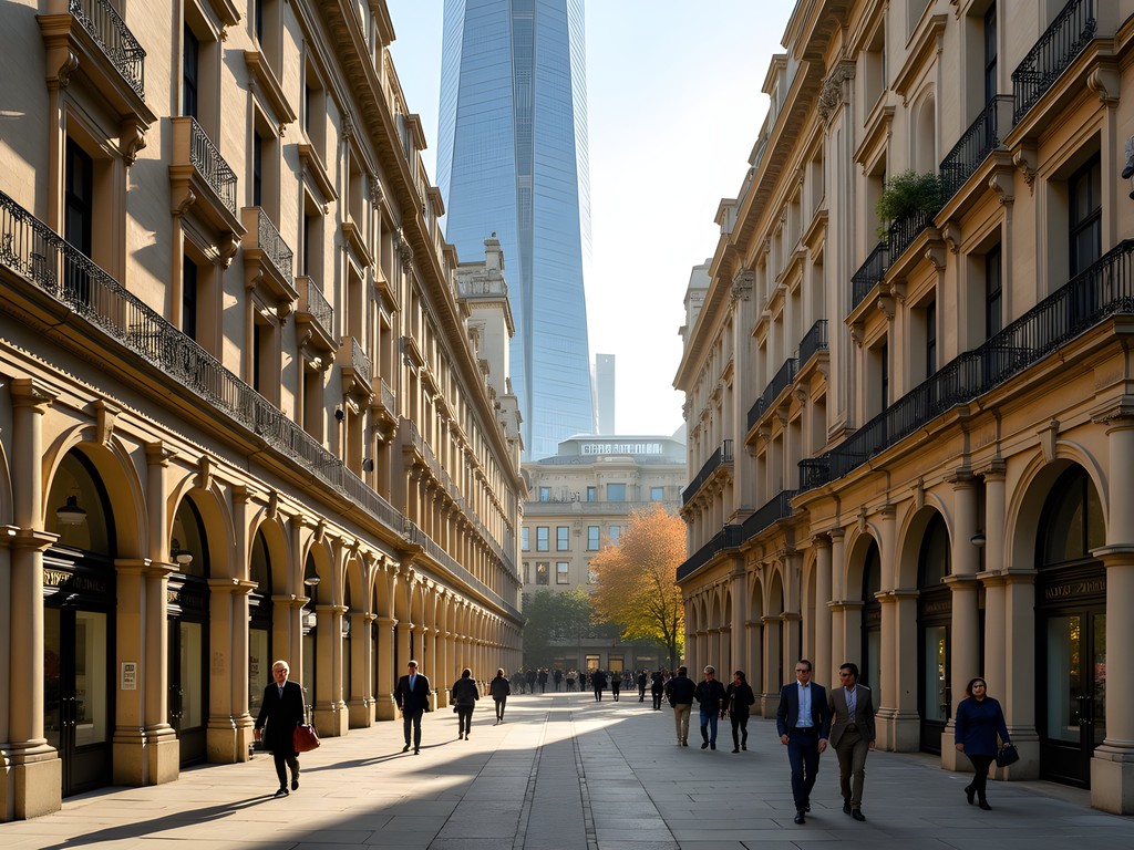 Historic buildings in London's financial district where colonial trading companies once operated