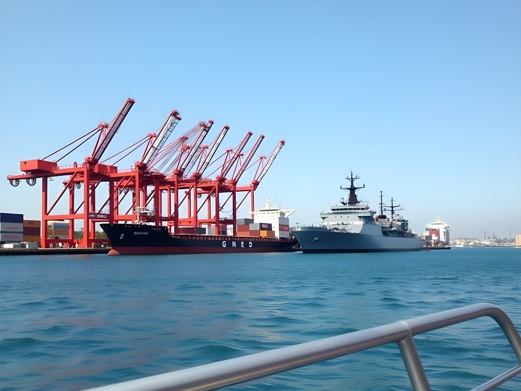 Harbor boat tour from Aquarium of the Pacific showing naval vessels and port infrastructure