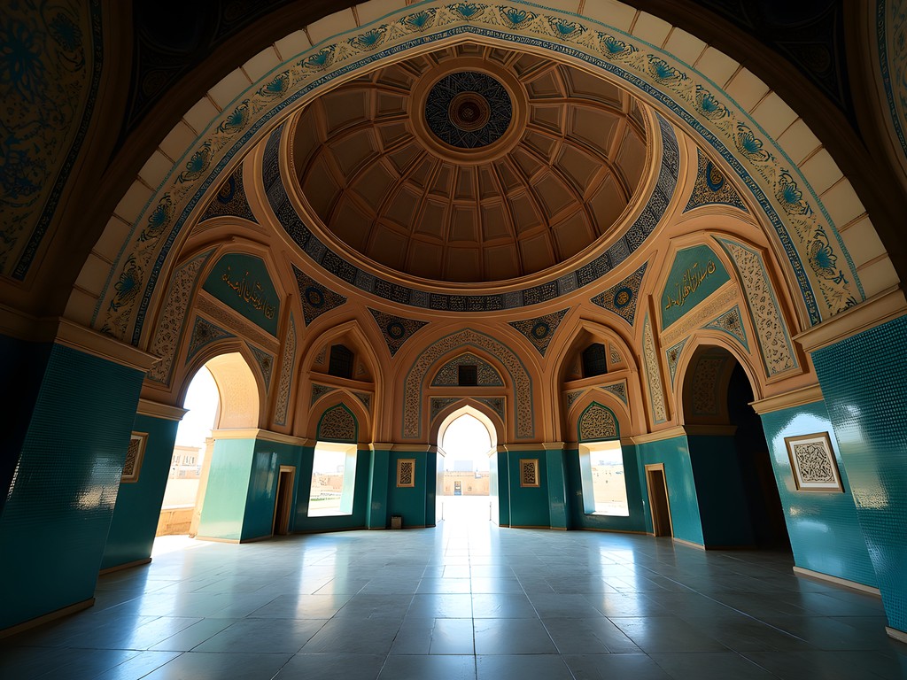 Interior dome of Khwaja Parsa Shrine with intricate Islamic geometric patterns