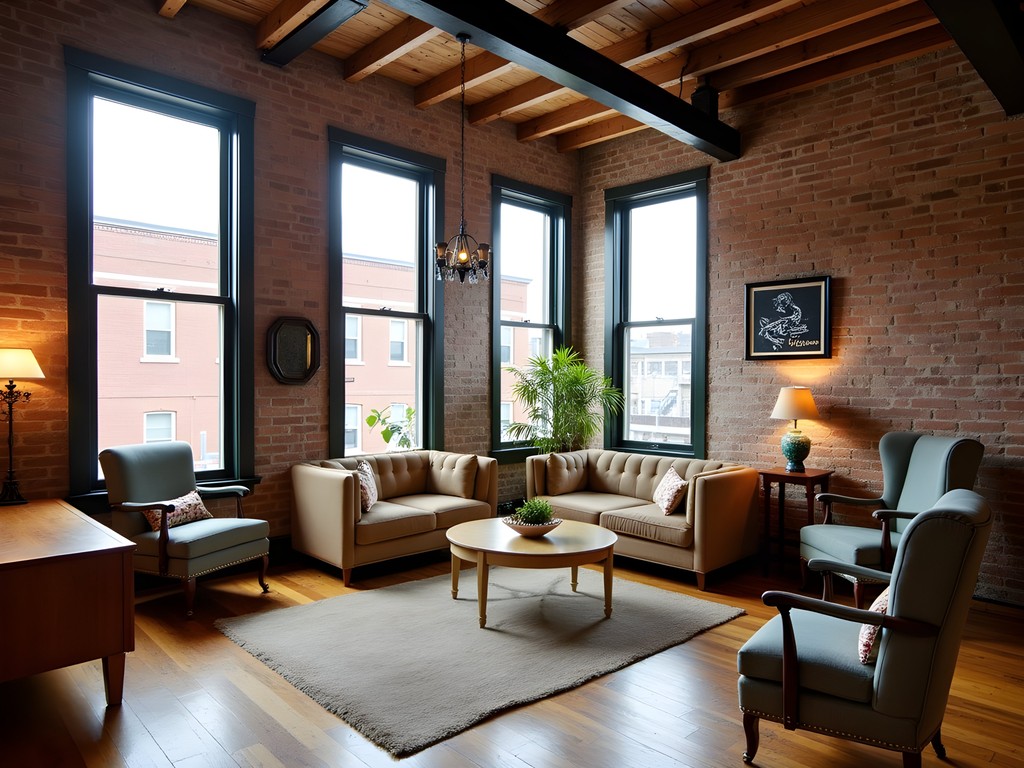 Interior of historic apartment accommodation in downtown Meridian