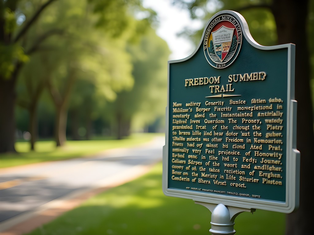 Freedom Summer Trail historical marker in Meridian, Mississippi