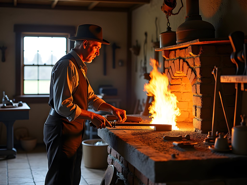 Blacksmith demonstration at Rustic Acres Pioneer Village in Mitchell South Dakota