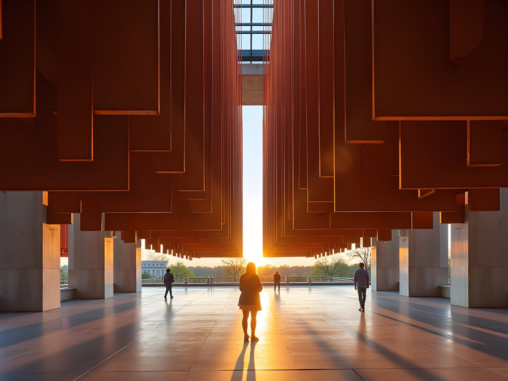 Suspended columns at the National Memorial for Peace and Justice in Montgomery