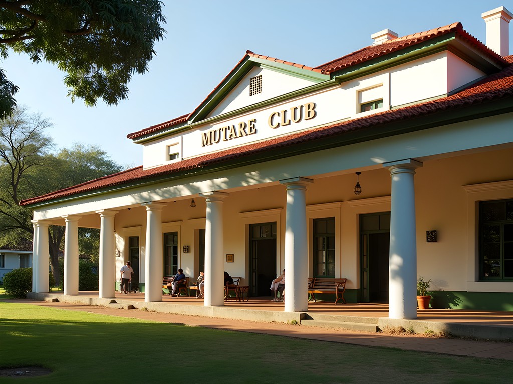 Restored Mutare Club building showing colonial architecture with modern conservation