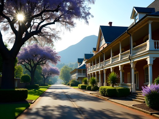Colonial mansions along Queen's Drive in Mutare with lush gardens