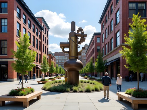Public art installation in downtown New Britain