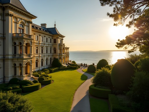 The Breakers mansion with Atlantic Ocean view showcasing its relationship with the coastal environment