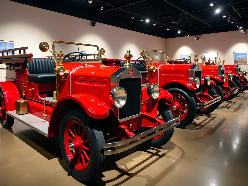 Restored antique fire engines at North Charleston Fire Museum