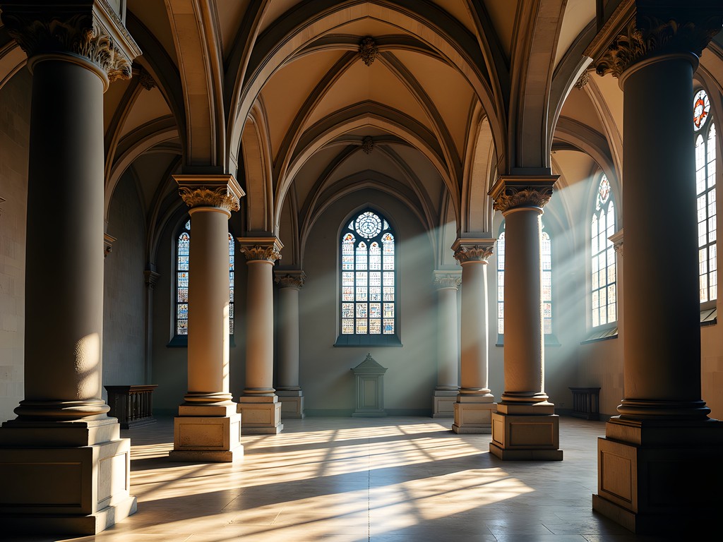Interior of Pecs Cathedral showing architectural elements from Roman foundations to medieval construction