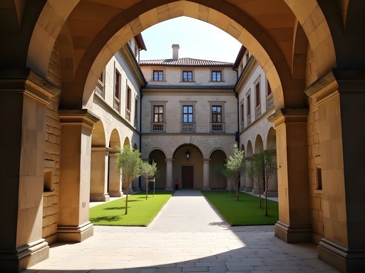 Interior courtyard of Casa do Infante showing medieval architecture and stone arches