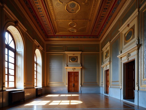 Ornate Moorish-inspired Arab Room in Palácio da Bolsa with elaborate gold geometric patterns