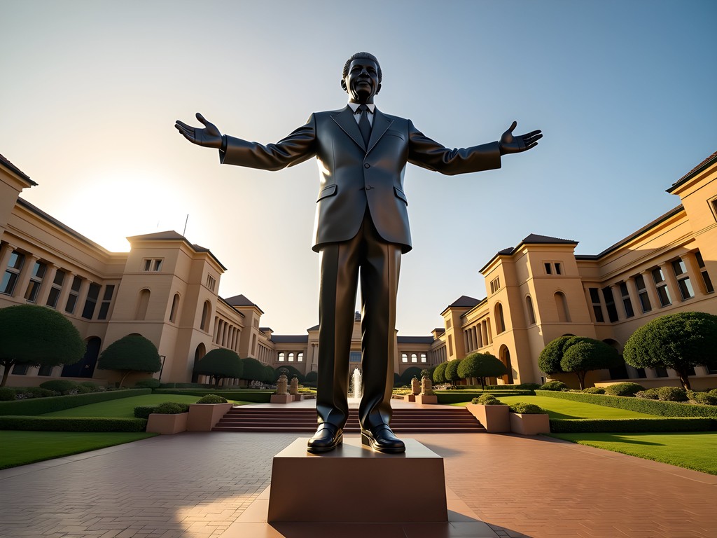 Nelson Mandela statue with Union Buildings in background, Pretoria