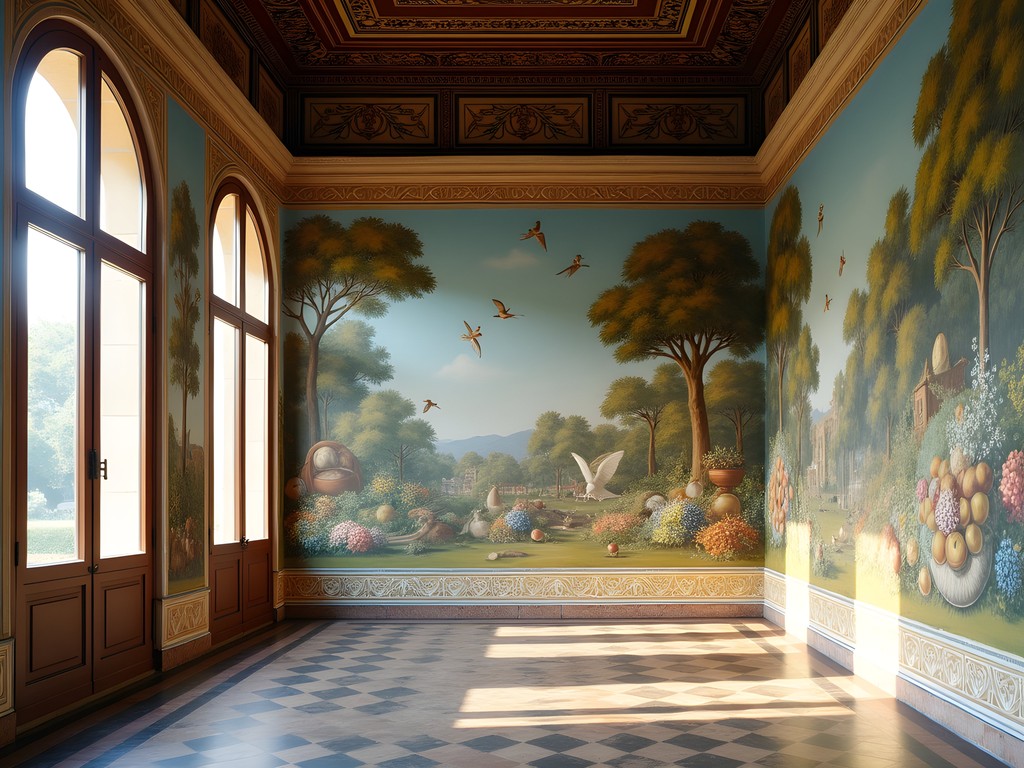 Vibrant ancient Roman garden frescoes from Villa of Livia in Palazzo Massimo museum