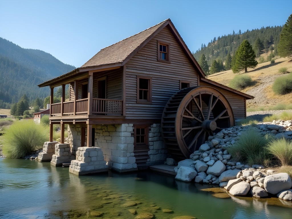 Reconstruction of Sutter's Mill where gold was discovered in 1848, sparking the California Gold Rush