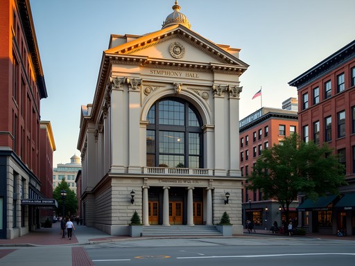 Historic Symphony Hall and Court Square architecture in downtown Springfield Massachusetts
