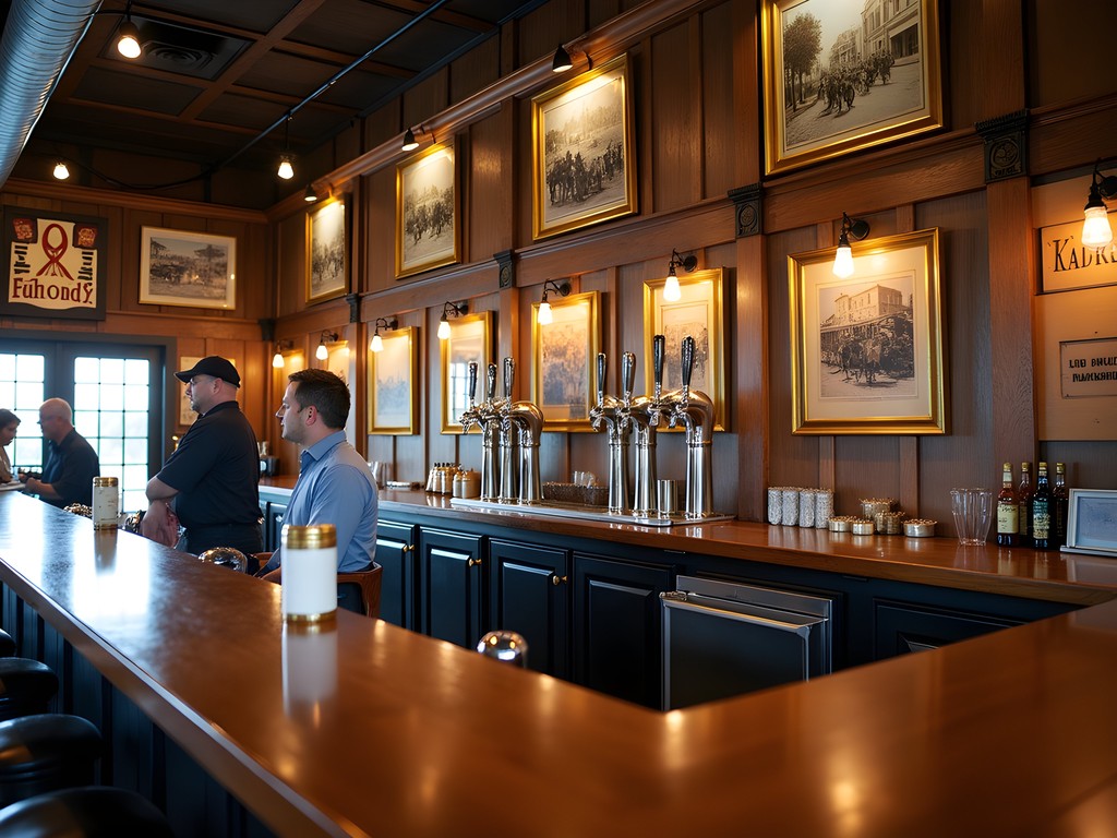 Rustic interior of Jesse James Pub & Brewery with historical memorabilia and local beers