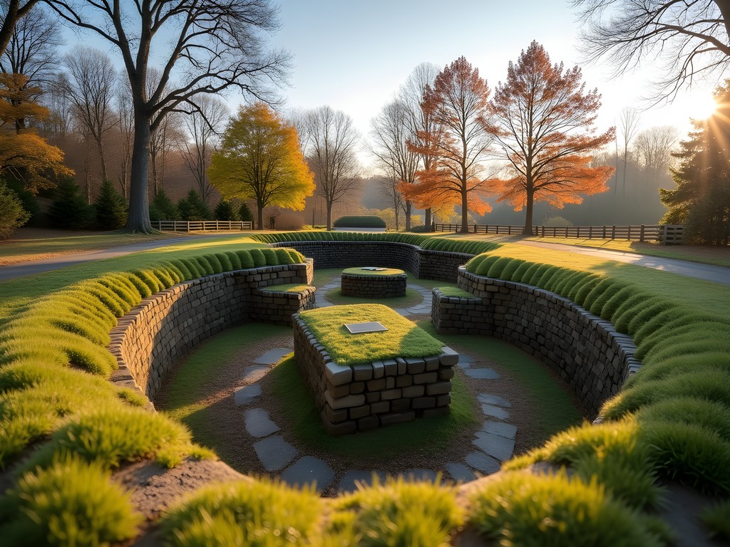 Civil War earthworks at Battery Park Suffolk Virginia in autumn