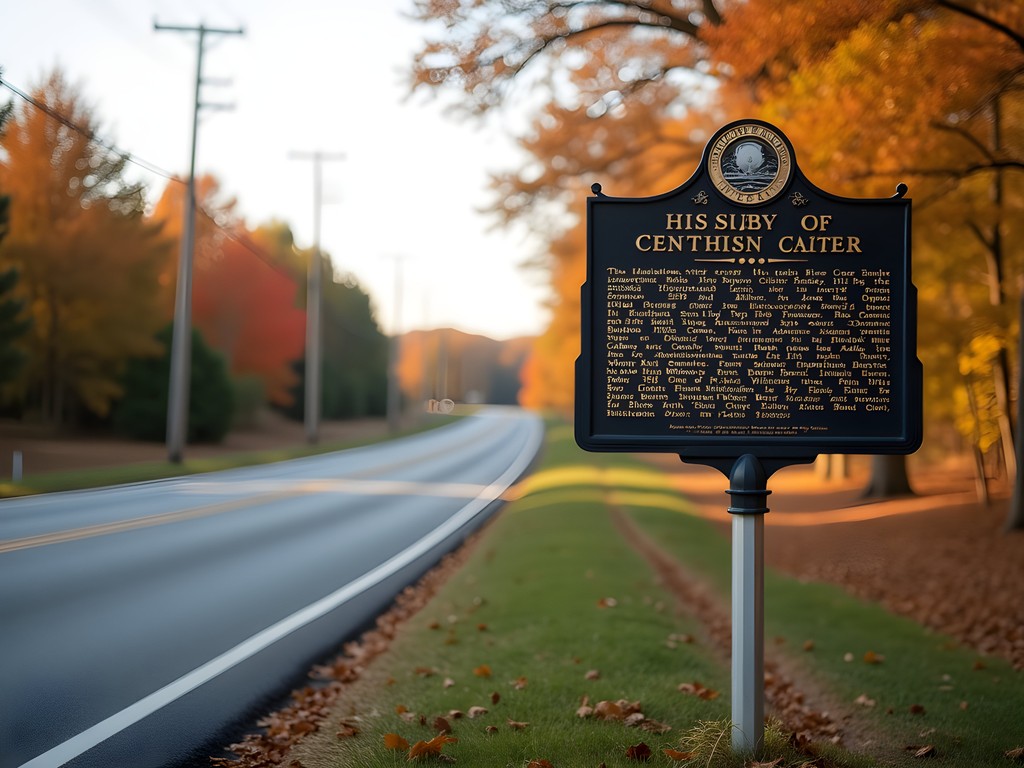 Civil War historical marker along rural Suffolk Virginia road