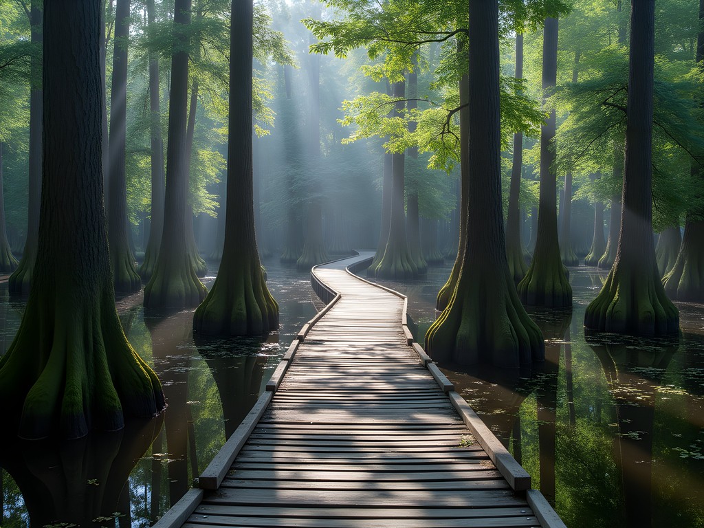 Boardwalk trail through Great Dismal Swamp National Wildlife Refuge
