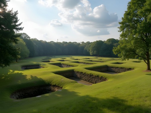 Preserved Civil War earthworks at Suffolk battlefield site