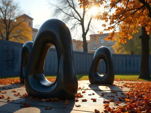 Memorial of the Revolution in Timisoara with symbolic sculptures commemorating those who died in 1989